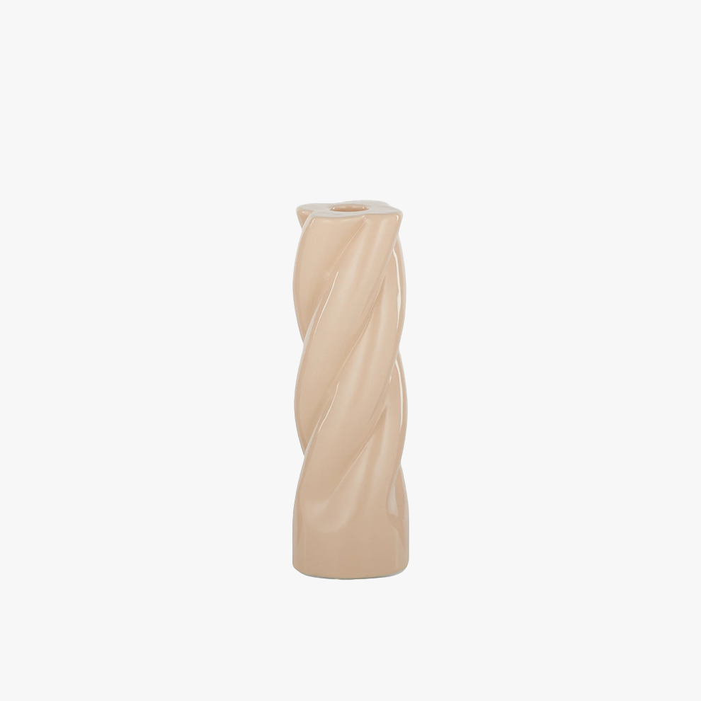 Twister Ceramic Candle Holder - Nude