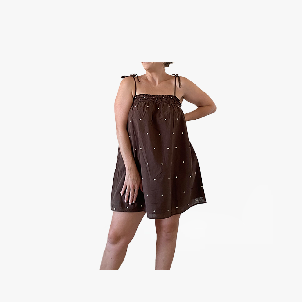 Florence Tie Dress - Chocolate