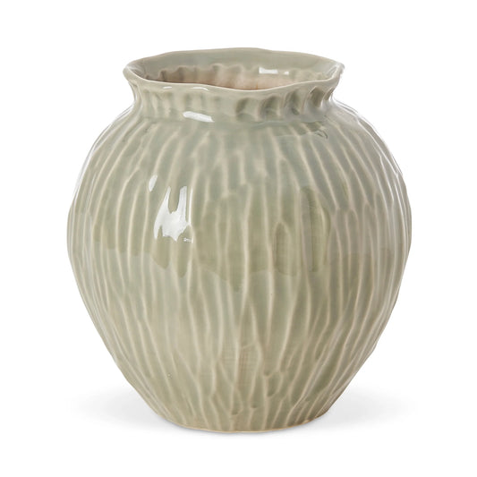 Jarah Textured Vase - Sage Green