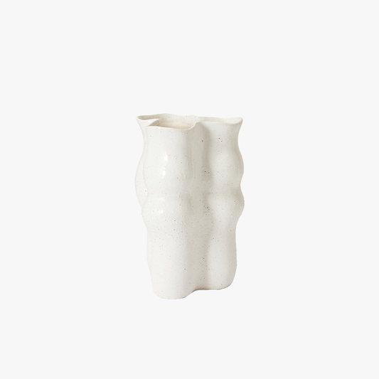 August Wavy Cream Vase