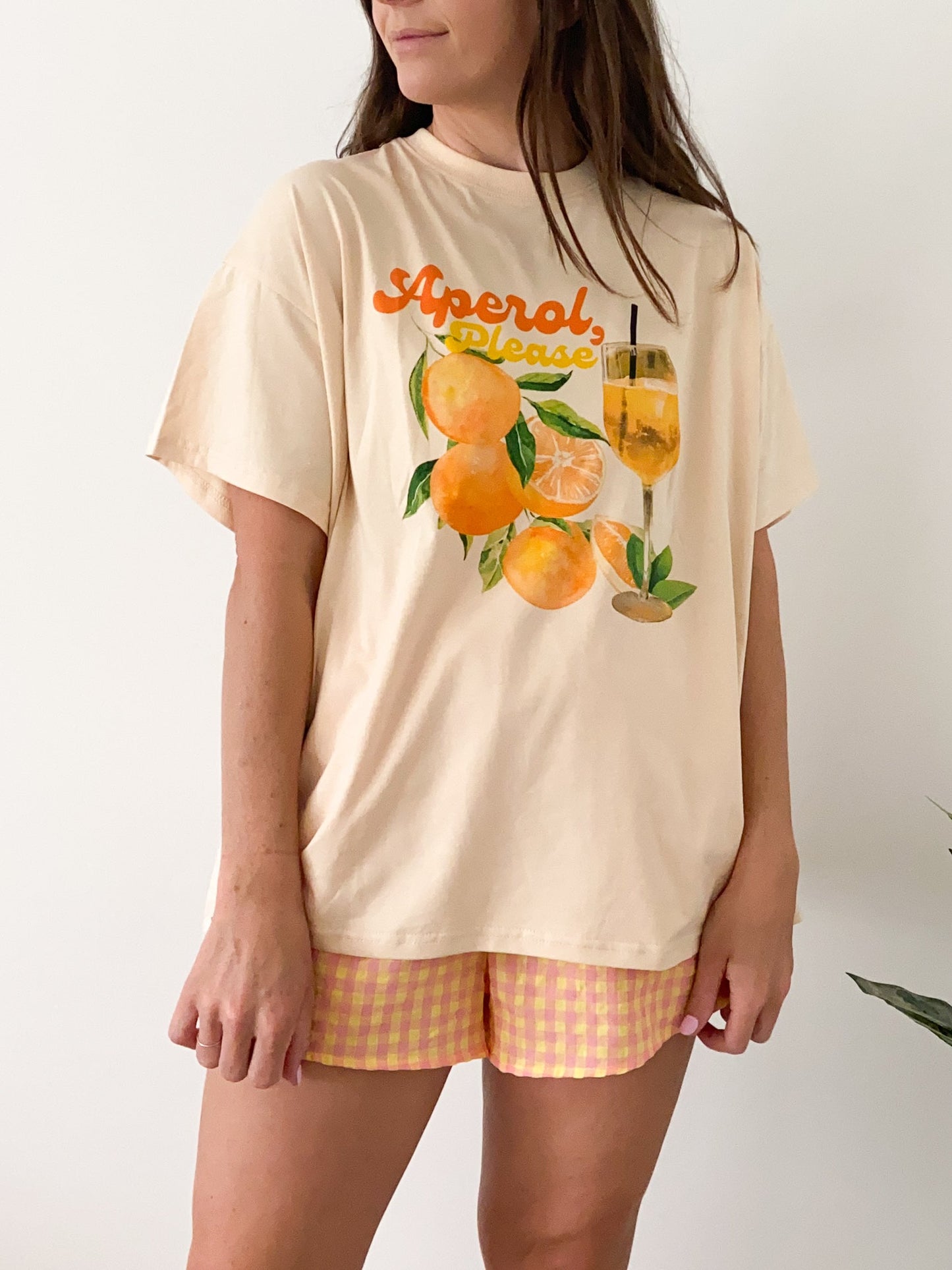 Peach Aperol Please Tee