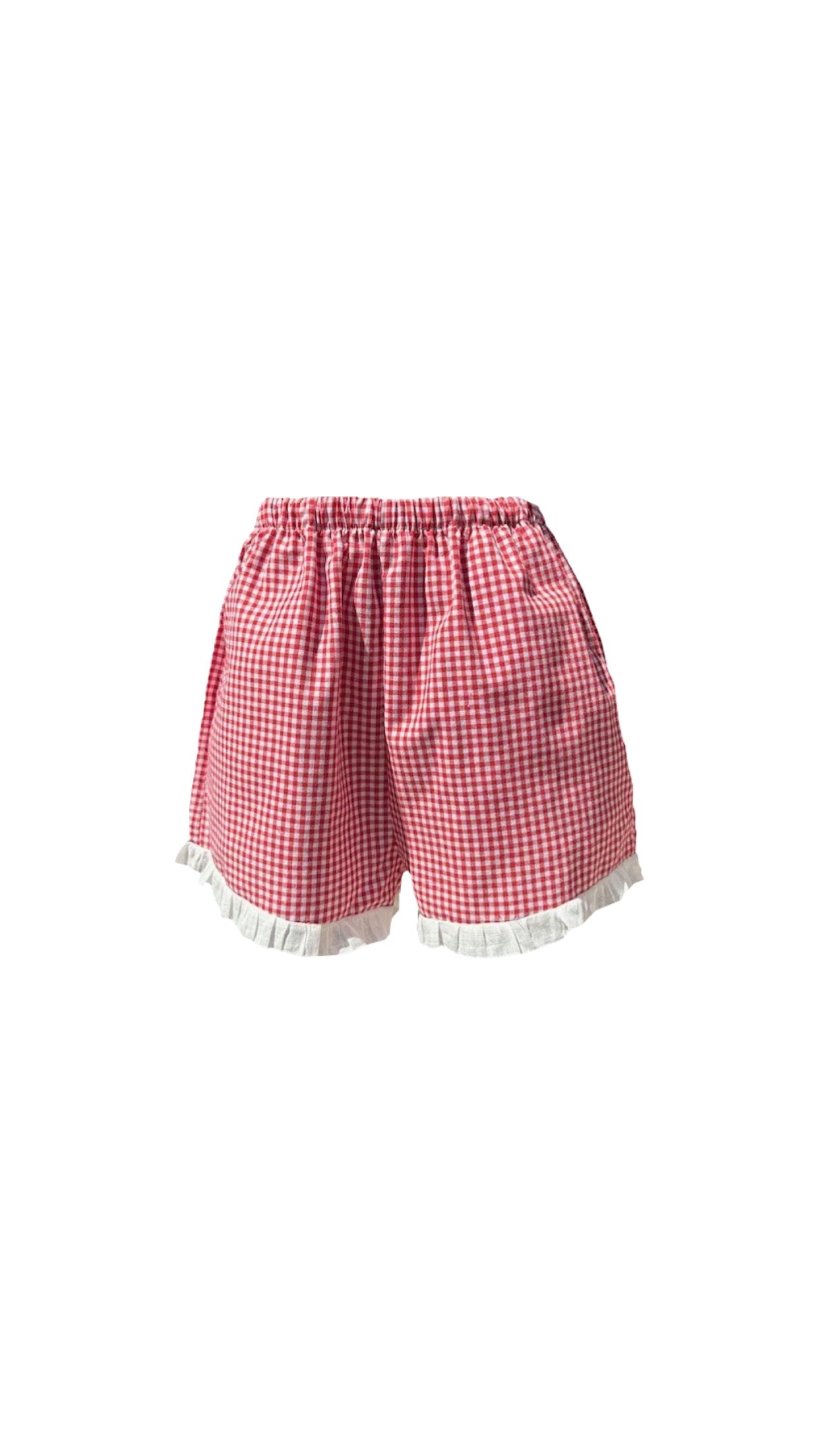 Red/White Gingham Frill Shorts