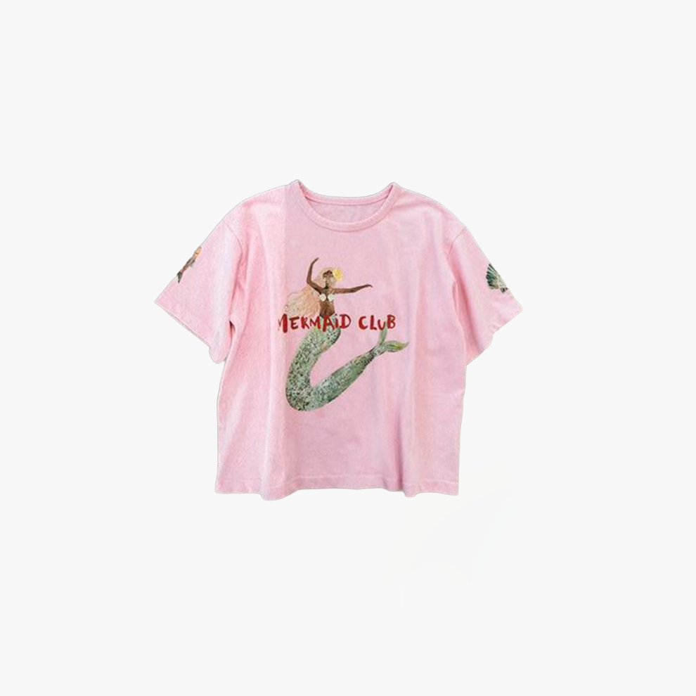 Pink Mermaid Club Slouchy Tee - Kids